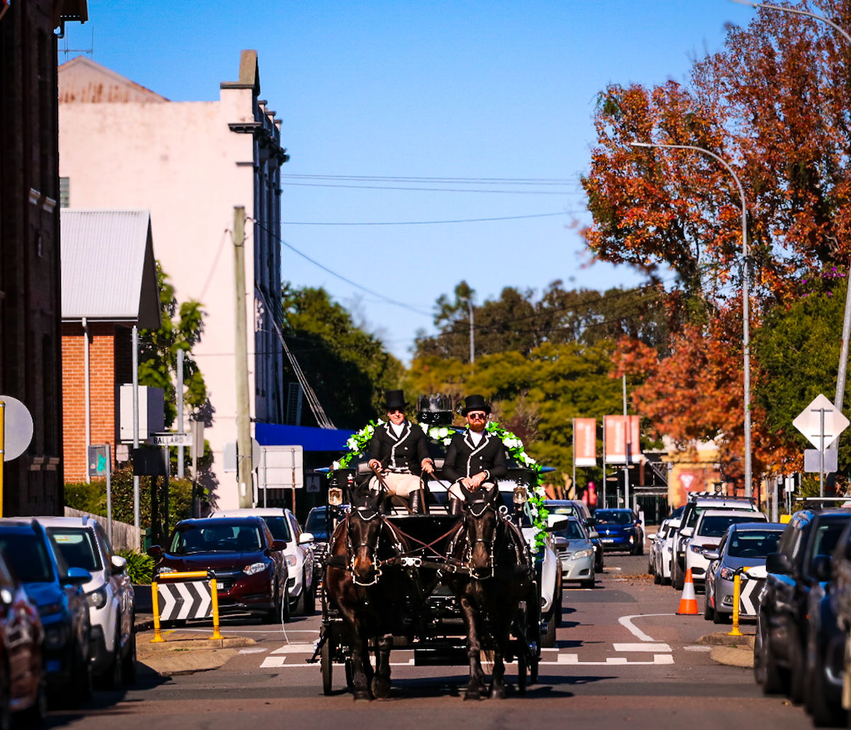 Cinderella Arrivals coming up Church Street, Maitland